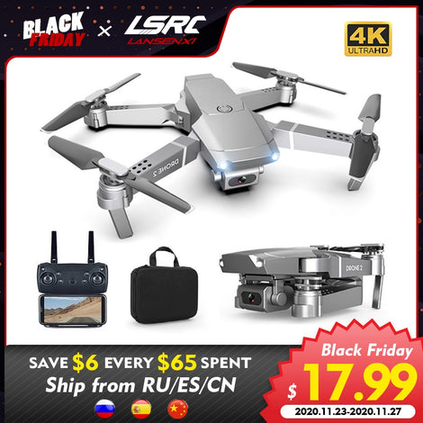 LSRC New E68pro Mini Drone Wide Angle 4K 1080P WiFi FPV Camera Drones Height Holding Mode RC Foldable Quadrotor Dron Toy Gift