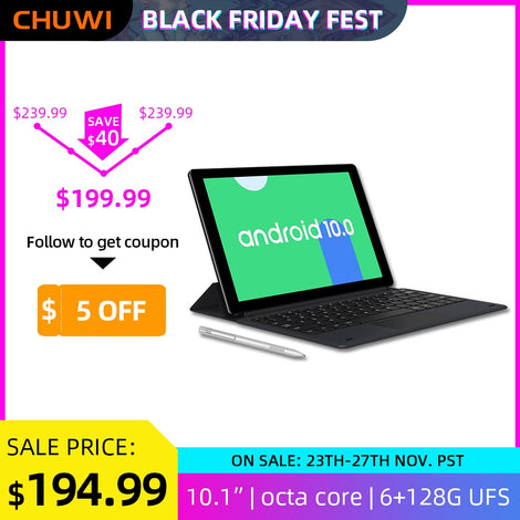CHUWI HiPad X 10.1 inch Android 10 Tablet PC Helio MT6771 Octa Core LPDDR4X 6GB 128G UFS 2.1 Tablet 4G LTE GPS