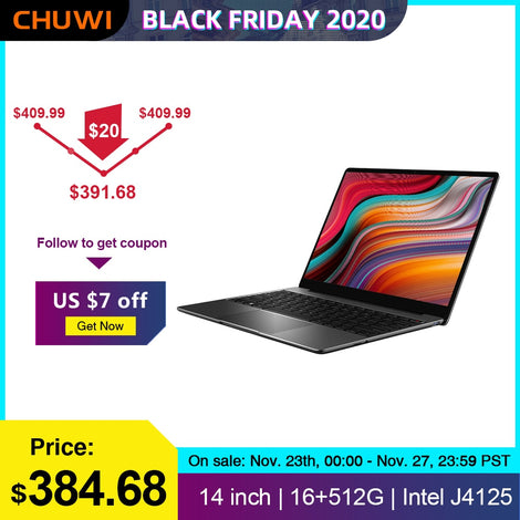 CHUWI original GemiBook Pro 14inch windows 10 Laptop Intel Gemini lake J4125 Quad Core 16GB RAM 512GB SSD With backlit keyboard