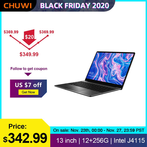 CHUWI original GemiBook 13inch 2K IPS Screen Laptop Intel Celeron J4115 Quad core 12GB RAM 256GB SSD Windows10 Backlit keyboard