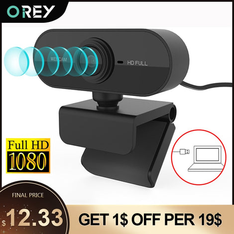 Webcam 1080P Full HD Web Camera With Microphone USB Plug Web Cam For PC Computer Mac Laptop Desktop YouTube Skype Mini Camera