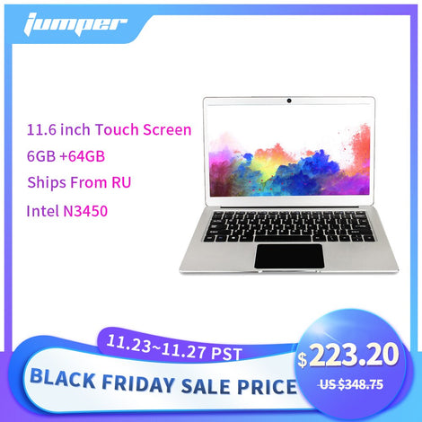 Jumper EZbook 3 Pro laptop 6GB DDR3 64GB EMMC 13.3" IPS Screen notebook with M.2 SATA SSD Slot Intel Apollo Lake N3450 ultrabook