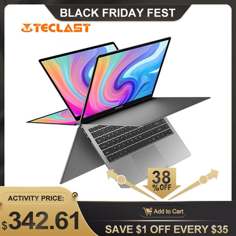 Teclast F6 Plus Laptop 13.3 Inch 360-Degree Touchable Screen Intel  N4100 1920*1080 8GB 256GB SSD Windows 10 Laptop Notebook