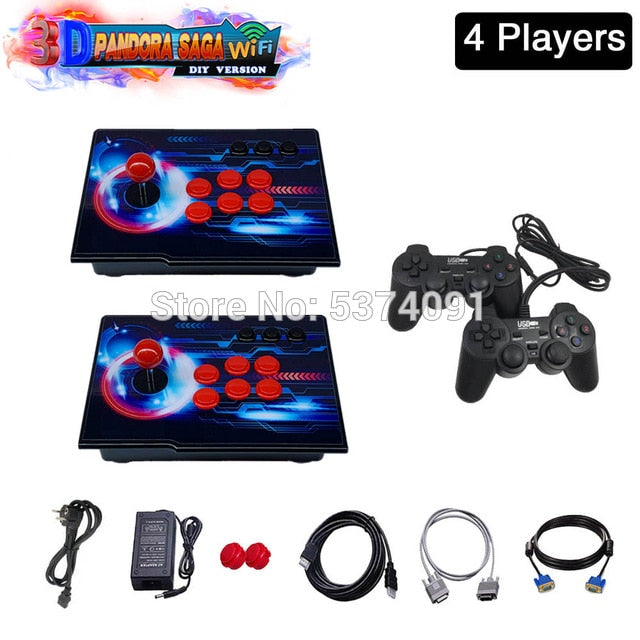 3D Pandora Saga Box WIFI 4018 in 1 Save Function Multiplayer Joysticks Separate Style Arcade Game Console Cabinet 4 Players 3D Pandora Saga Box WIFI 4018 in 1 Save Function Multiplayer Joysticks Separate Style Arcade Game Console Cabinet 4 Players