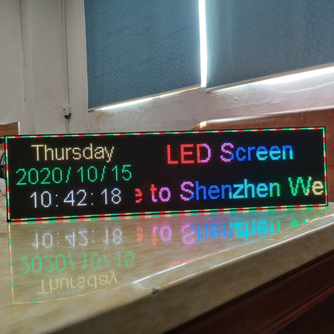 LED Sign Billboard word display digital signage indicator Rolling subtitle Multi show Phone WiFi Update program  64*16cm