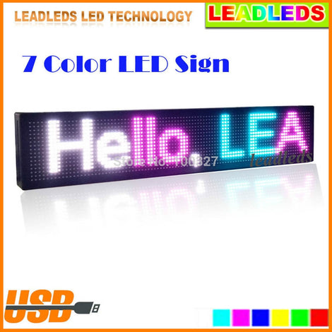 Indoor Display Moving Message Full Color LED Sign Program Digital Scroll Board 30"x6"