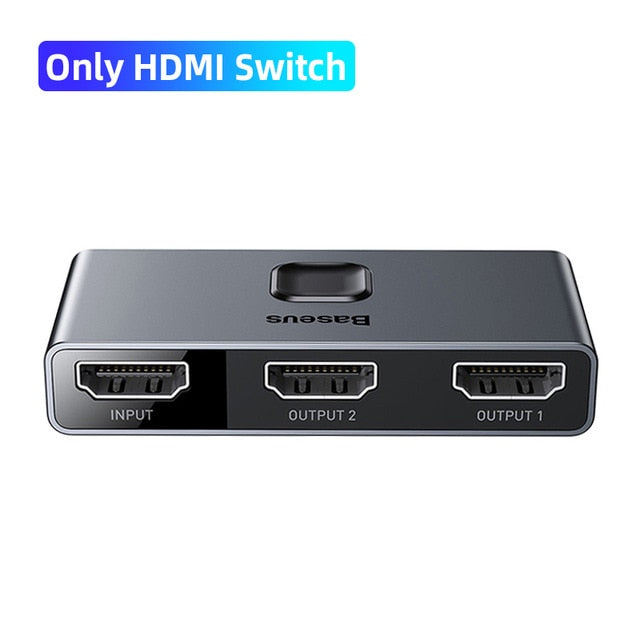 Baseus HDMI Switch 4K HDMI Switch Adapter HDMI Switch 2x1 for PS4/3 TV Box Switch HDMI Bi-Direction Switch Game TV HDMI Switcher Baseus HDMI Switch 4K HDMI Switch Adapter HDMI Switch 2x1 for PS4/3 TV Box Switch HDMI Bi-Direction Switch Game TV HDMI Switcher