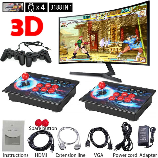 Pandora XII 3188 IN 1 Game Board 51 3D Games PC Arcade Joystick Controller Retro Arcade Console Family Play Station Pandora XII 3188 IN 1 Game Board 51 3D Games PC Arcade Joystick Controller Retro Arcade Console Family Play Station
