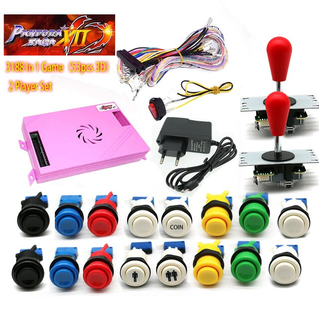 Free Shipping Home Arcade Kit Sega Box 12 3188 In 1 Game Board 3D Wifi Pandora 4018 in 1 Game Joystick  Console DIY Machine Free Shipping Home Arcade Kit Sega Box 12 3188 In 1 Game Board 3D Wifi Pandora 4018 in 1 Game Joystick  Console DIY Machine