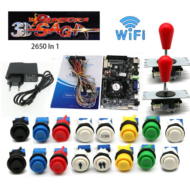 Free Shipping Home Arcade Kit Sega Box 12 3188 In 1 Game Board 3D Wifi Pandora 4018 in 1 Game Joystick  Console DIY Machine Free Shipping Home Arcade Kit Sega Box 12 3188 In 1 Game Board 3D Wifi Pandora 4018 in 1 Game Joystick  Console DIY Machine