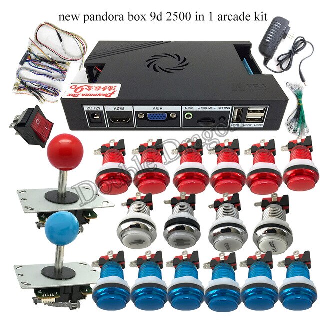 Arcade Console Diy Kit Family Home Version 2500 in 1 Pandora Box 9d with 10 3D Games LED Button 5pin Joystick Adapter Cables Arcade Console Diy Kit Family Home Version 2500 in 1 Pandora Box 9d with 10 3D Games LED Button 5pin Joystick Adapter Cables