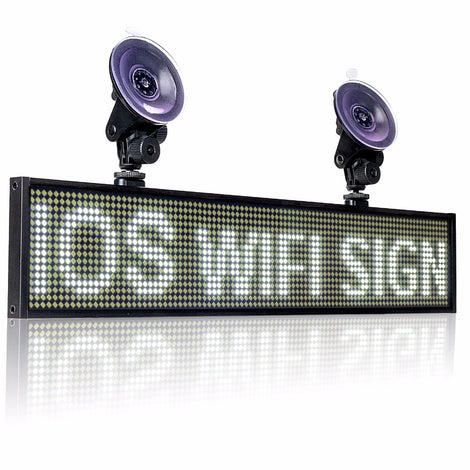Hot 12V P5mm SMD LED Signs 50cm white Bright Digital Programmable Scrolling Ad Message Display board / Business Tools +2 sucker