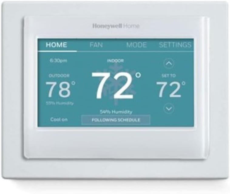 Honeywell Home RTH9585WF Wi-Fi Smart Color Thermostat, 7 Day Programmable, Touch Screen, Energy Star, Alexa Ready, C-Wire Required, Not Compatible with Line Volt Heating Gray