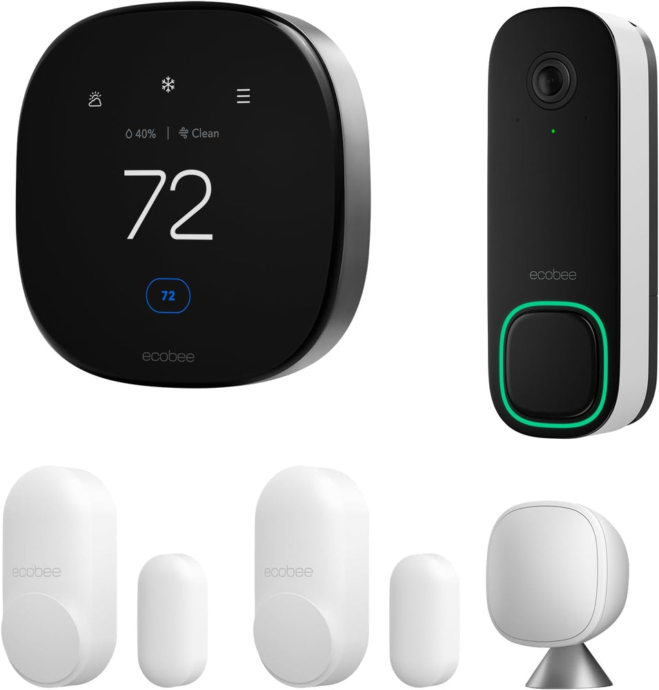 ecobee New Smart Thermostat Premium with Smart Sensor and Air Quality Monitor - Programmable Wifi Thermostat - Works with Siri, Alexa, Google Assistant