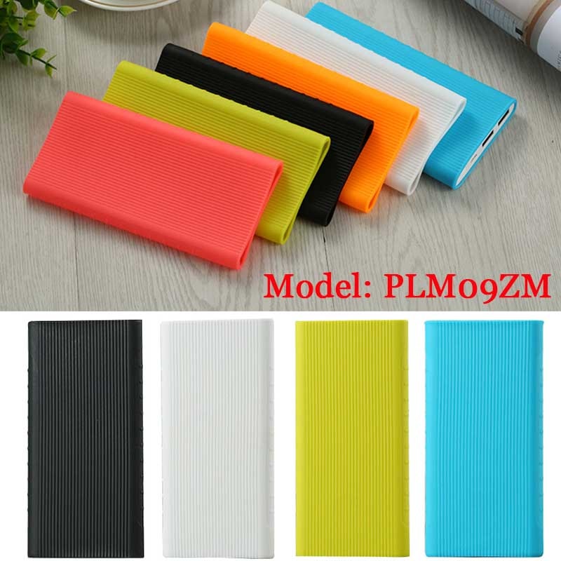 New Silicone Protector Case Cover For Xiaomi Power Bank 2 10000 mAh Dual USB Port Skin Shell Sleeve For Power bank Model PLM09ZM