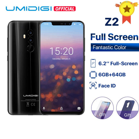 UMIDIGI Z2 Global Version Helio P23 6GB RAM 64GB ROM 6.2" FHD+ Full Screen Quad Camera Android 8.1 3850mah Face ID 4G Cellphone
