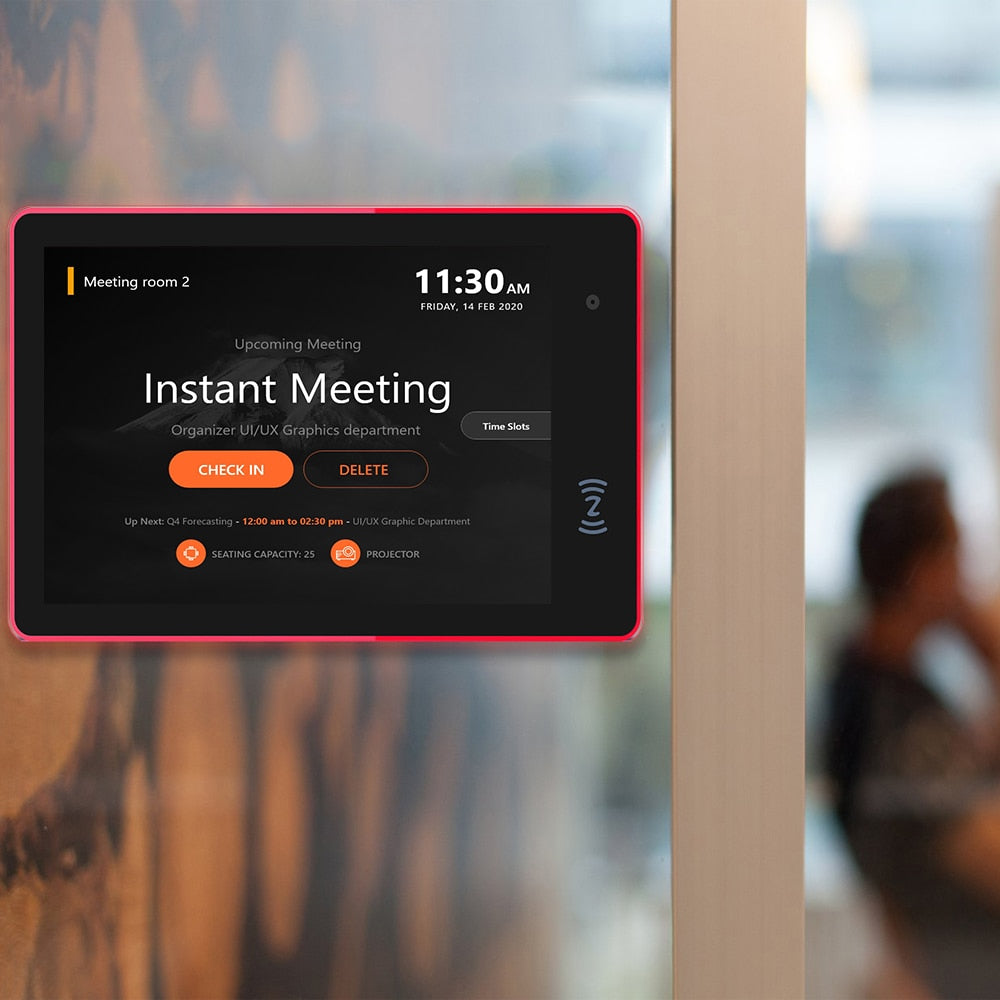 10.1 inch conference meeting room schedule display tablet pc wall mounted (PoE, NFC, Open Source Android 8.1, RK3288, 2GB+16GB)