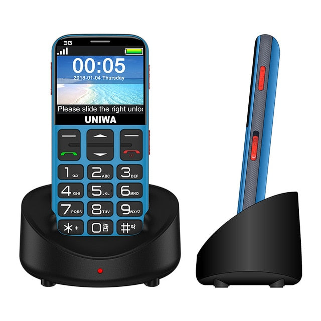 UNIWA V808G 2.31 Inch Mobile Phone 3G WCAMA Cellphone for Senior Old Man SOS 1400mAh Russian Keyboard 2G Cell Phone For Elderly