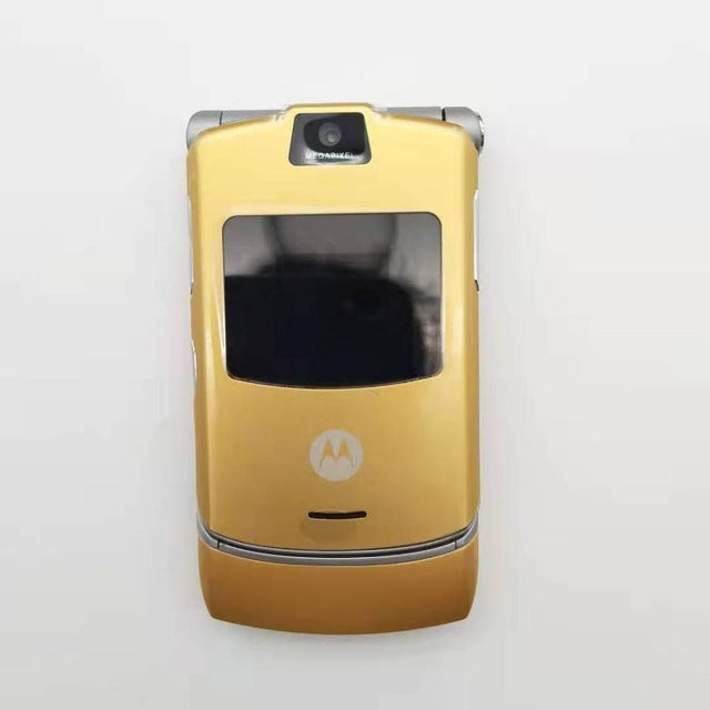 100% Original V3 World Version Flip GSM Quad Band Motorola Razr V3 mobile phone one year warranty Free shipping