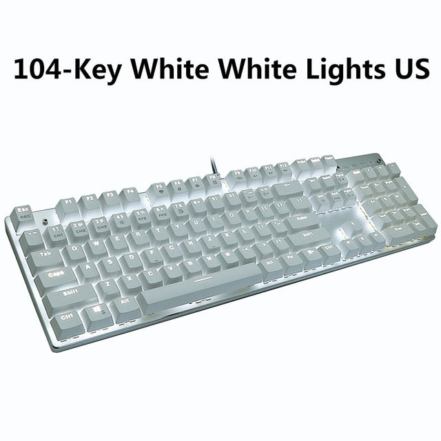 Gaming Mechanical Keyboard 87/104 Keys Russian/English USB Wired LED Backlit Game Keyboards Blue/Red Switch for computer gamer