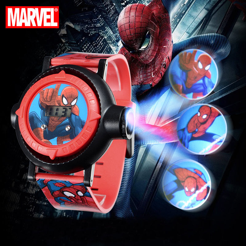 Marvel Hero Spider-Men Boys Interest Watches Projector 10 Patterns Child Digital Clock Student Gift Easy Read Time Kid Watch New