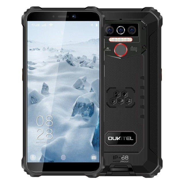 OUKITEL WP5 IP68 Waterproof Smartphone 8000mAh Android 9.0 Triple Camera Face/Fingerprint ID 5.5 inches 4GB 32GB Mobile Phones