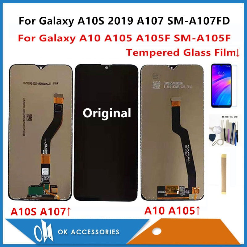 For Samsung Galaxy A10 A105 A105F SM-A105F / A10S 2019 A107 A107FD LCD Display + Touch Screen Sensor Digitizer With Free Kits