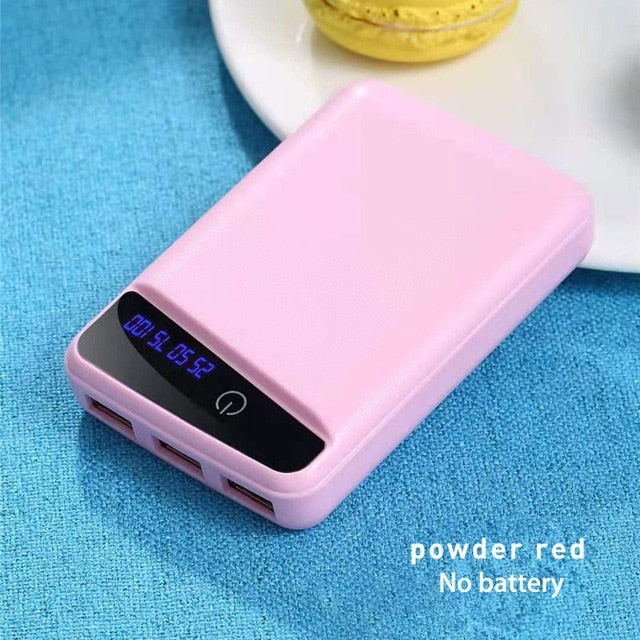 Micro 3 USB 10000mAh Power Bank Case Shell 3*18650 DIY Portable Battery Holder Led Display Powerbank Case Box for Phone Charing