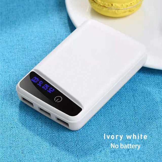 Micro 3 USB 10000mAh Power Bank Case Shell 3*18650 DIY Portable Battery Holder Led Display Powerbank Case Box for Phone Charing
