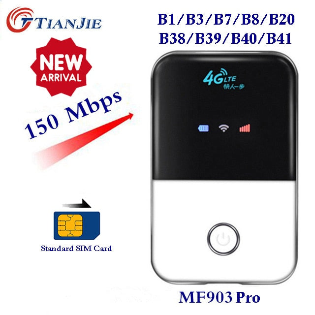 TIANJIE 4G Wifi Router mini router 3G 4G Lte Wireless Portable Pocket wi fi Mobile Hotspot Car Wi-fi Router With Sim Card Slot