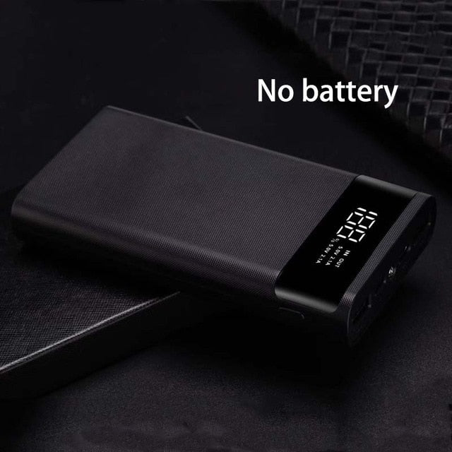 Micro Type C USB Ports DIY Powerbank Case 18650 Battery LED Light Charging Digital Display Power bank Kit Parts External Charger