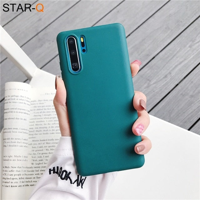 candy color silicone phone case for huawei p30 lite pro p20 lite p10 p smart plus z 2019 2018 matte soft tpu back cover