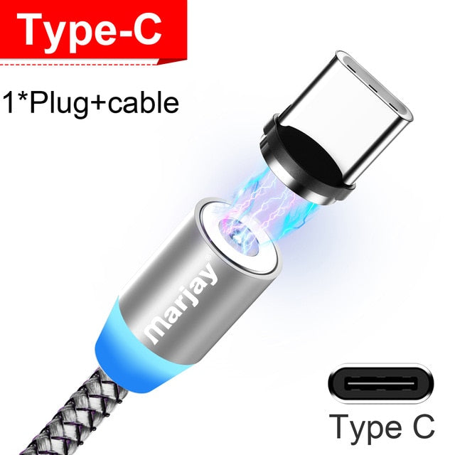 Marjay Magnetic Micro USB Cable For iPhone Samsung Android Fast Charging Magnet Charger USB Type C Cable Mobile Phone Cord Wire