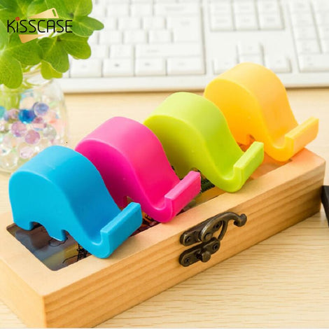 KISSCASE Portable Mini Elephant Phone Holder Stand For iPhone Xiaomi Non-Slip Desk Phone Support Cute Cell Smart Phone Holder