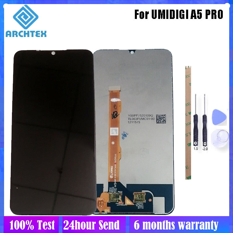 6.3 inch For Original UMIDIGI A5 PRO LCD Display + Touch Screen Digitizer Assembly Parts 100% Tested Free Tools