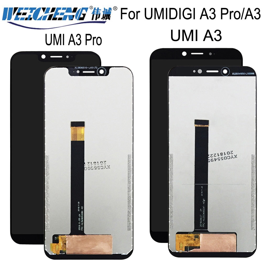 For UMIDIGI A3 Pro/A3 LCD Display+Touch Screen 100% Tested LCD Digitizer Glass Panel Replacement For UMIDIGI A3 Pro/A3
