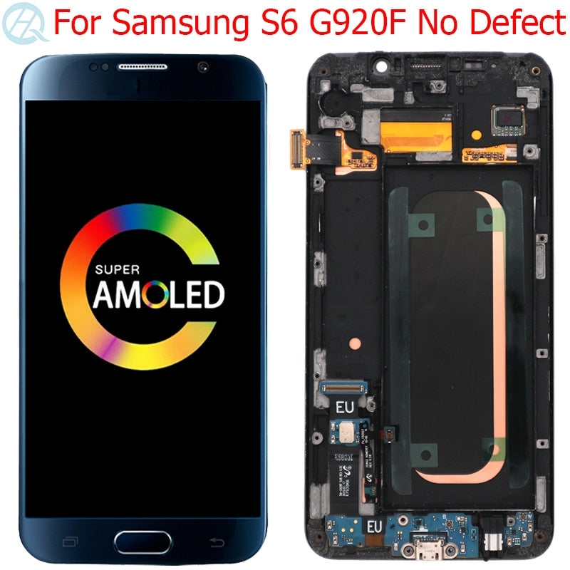 Original Super AMOLED LCD For Samsung Galaxy S6 Display With Frame 5.1