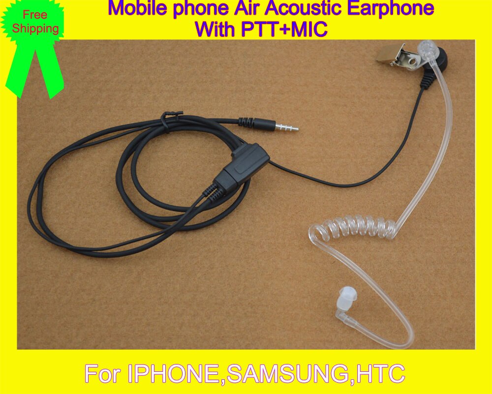 Air Tube Acoustic Tube 3.5mm Mono Earphone Handsfree for Iphone,Samsung,HTC Mobile phone
