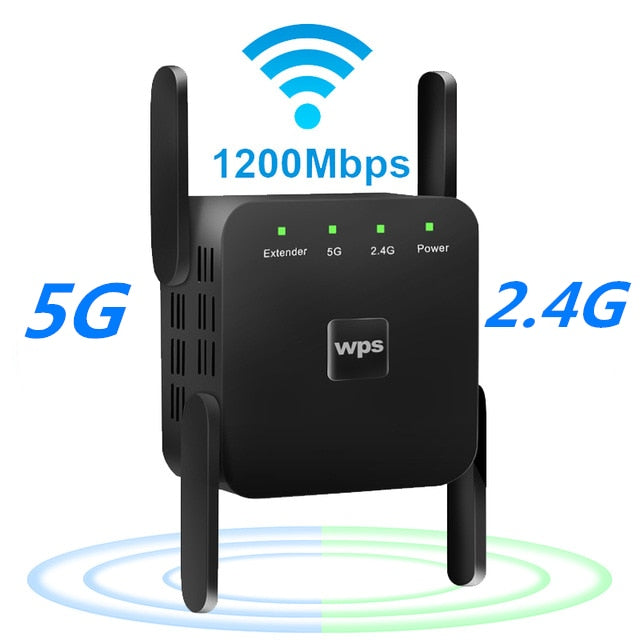 Wifi Repeater 5Ghz Wifi Extender 5G Wifi Amplifier AC 1200Mbps Router Wi fi Booster 2.4G 5ghz Wi-Fi Signal Wireless Repiter