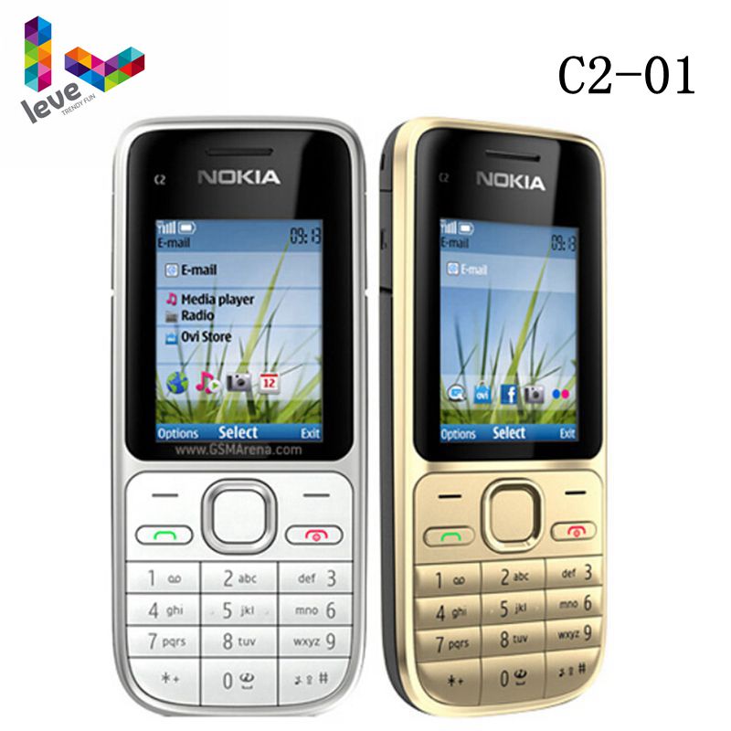 Original Nokia C2 C2-01 Unlocked GSM Mobile Phone English&Arabic&Hebrew&Russian Keyboard Used Cellphones