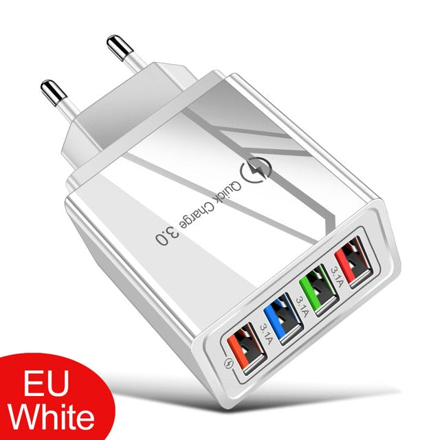 EU/US Plug USB Charger Quick Charge 3.0 For Phone Adapter for Huawei Mate 30 Tablet Portable Wall Mobile Charger Fast Charger