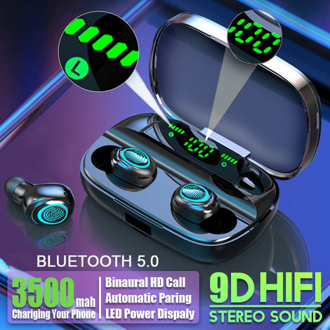 Hembeer Bluetooth Wireless Headphones with Microphone 3500mah Waterproof Earphones HIFI Stereo Noise Cancelling Headset Earbud