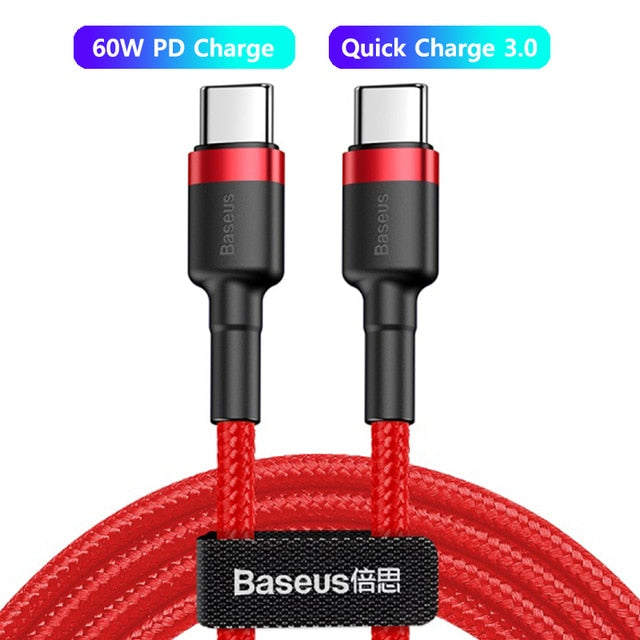 Baseus 100W USB C To USB Type C Cable USBC PD Fast Charger Cord USB-C Type-c Cable For Xiaomi mi 10 Pro Samsung S20 Macbook iPad