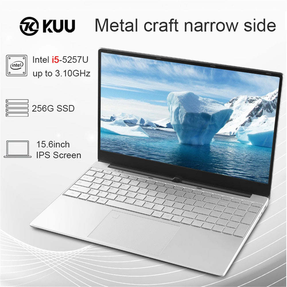 2020 New Arrival 15.6 inch intel i5 5257U Gaming Laptop Metal Body Notebook 8GB RAM 512 GB SSD Backlit Keyboard Fingerprint