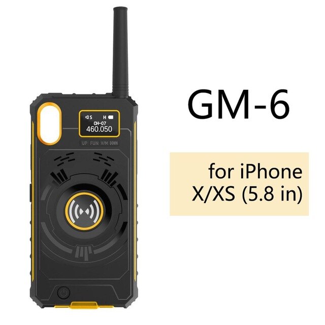 iRaddy GM-series 3-in-1 UHF Phone Case Two-way Radio Rechargeable Extended Battery Anti-drop Cell for iPhone