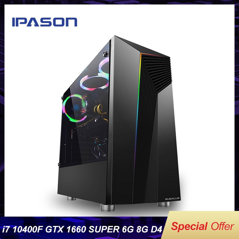 IPASON Explorer 104 Intel 10th Gen Core I5 10400f Hexa Cores Gtx1660 Super 6G Graphics Card High Performance Diy Gaming Desktop