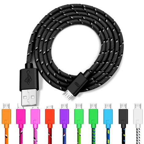 Data Cable USB Cable Braided For Xiaomi Huawei Samsung HTC LG Redmi Android Charger Charging Cable For Mobile Phone Accessories