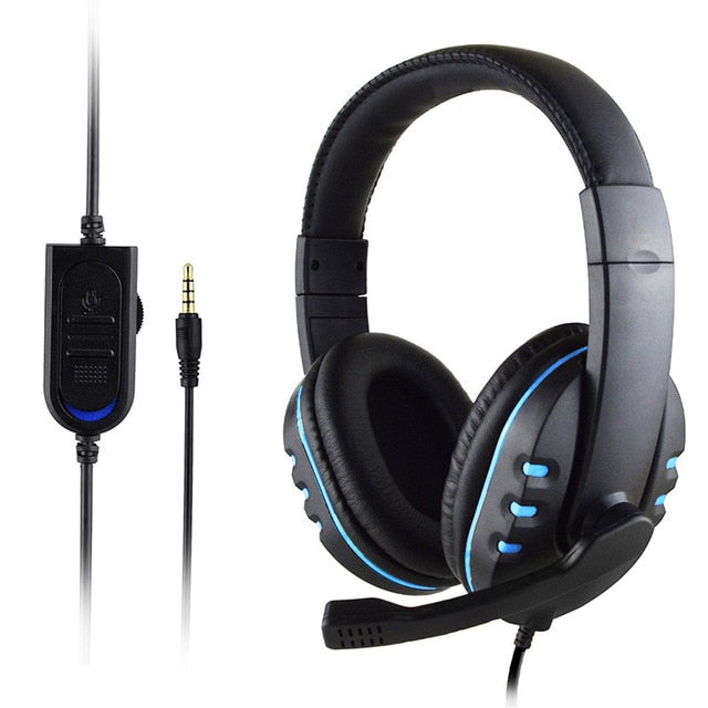 For PS4 Gaming Headset Gamer Wired Headphone with Microphone Music Casque LED Stereo Cascos for New Xbox One Switch Laptop Phone