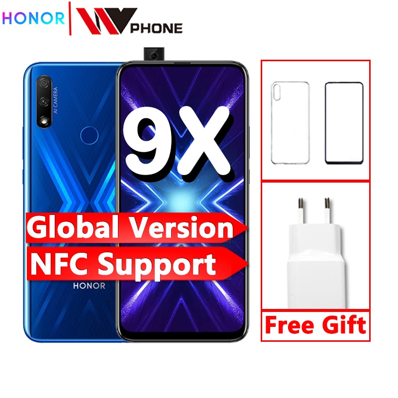 global version Honor 9x Smart Phone 48MP triple Cameras nfc 4000mAh 6.59 inch Full Screen GPU Turbo MobilePhone