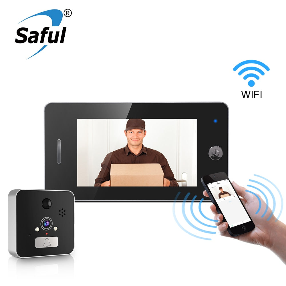 Saful 4.3'' Wifi Door Peephole Viewer Camera Doorbell with Motion Detection Night Vision 120 Degree Door Bells